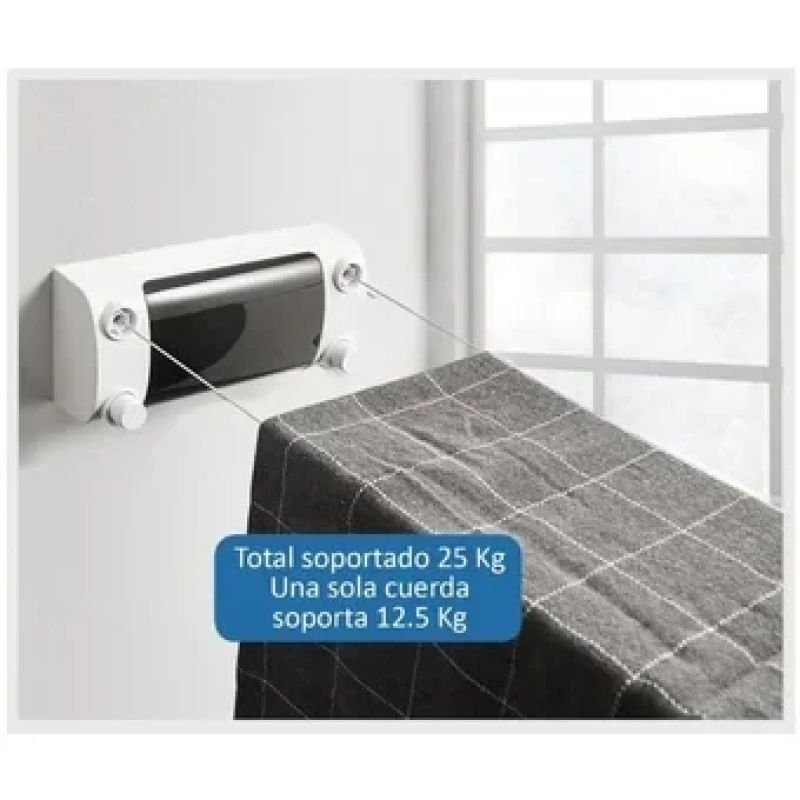 Comprar Tendedero Retractil Dos Lineas Ajustable en Electroshopy - Ángulo 2